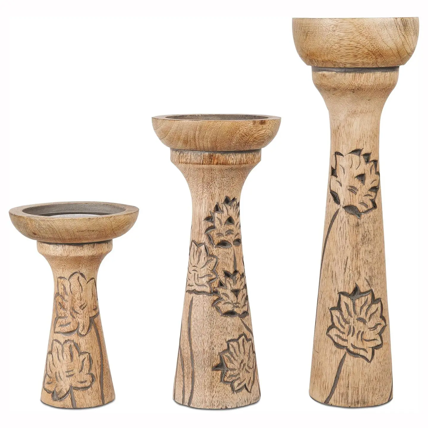 Wooden Candle Holder | 12 , 9 ,and 6 Inch